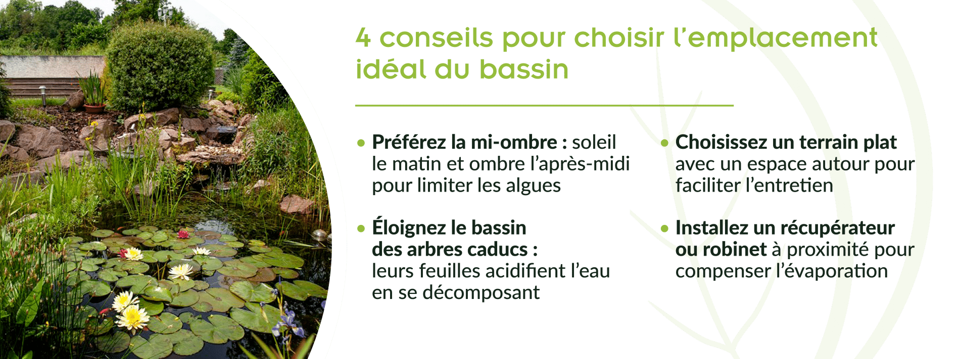 conseils étapes choisir emplacement bassin extérieur dans son jardin