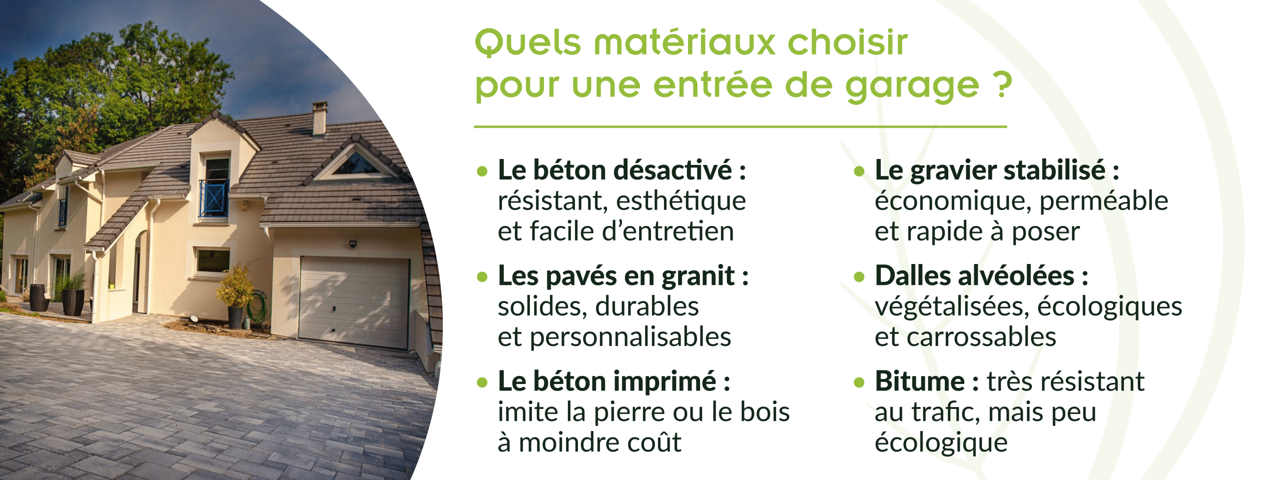 liste des matériaux à privilégier pour une entrée de garage