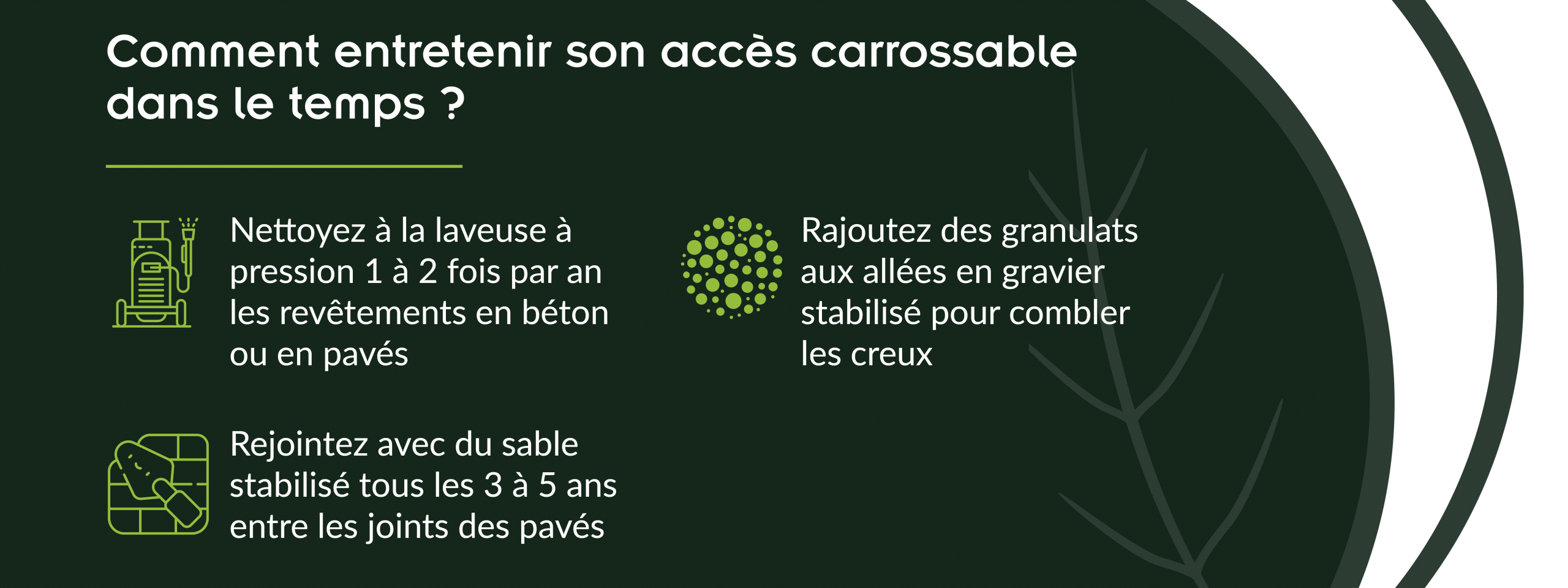 conseils pour entretenir son allée de garage dans le temps