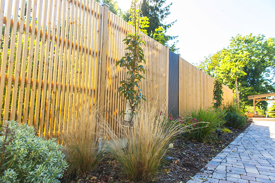 Photo 2 – une clôture en bois le long d’une allée